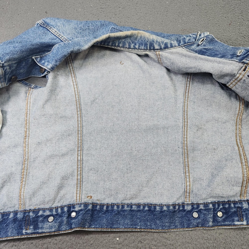 Vintage Levi's Vest Mens Small Blue Denim Trucker Button Front USA 70514 - Picture 5 of 9